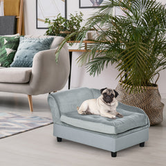 PawHut Luxury Fancy Dog Bed for Small Dogs with Hidden Storage, Gray
