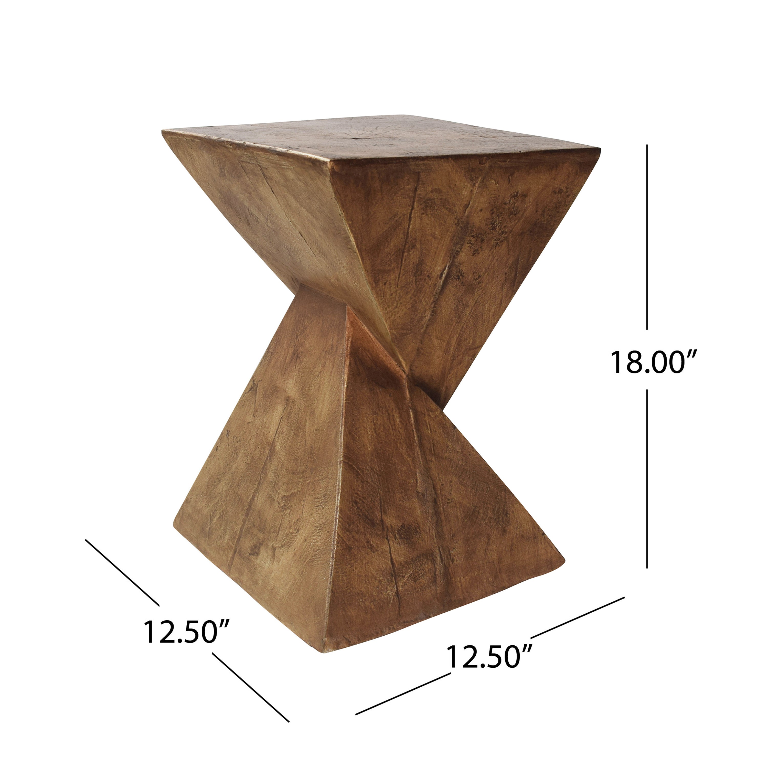 Modern Hourglass Side Table - Natural