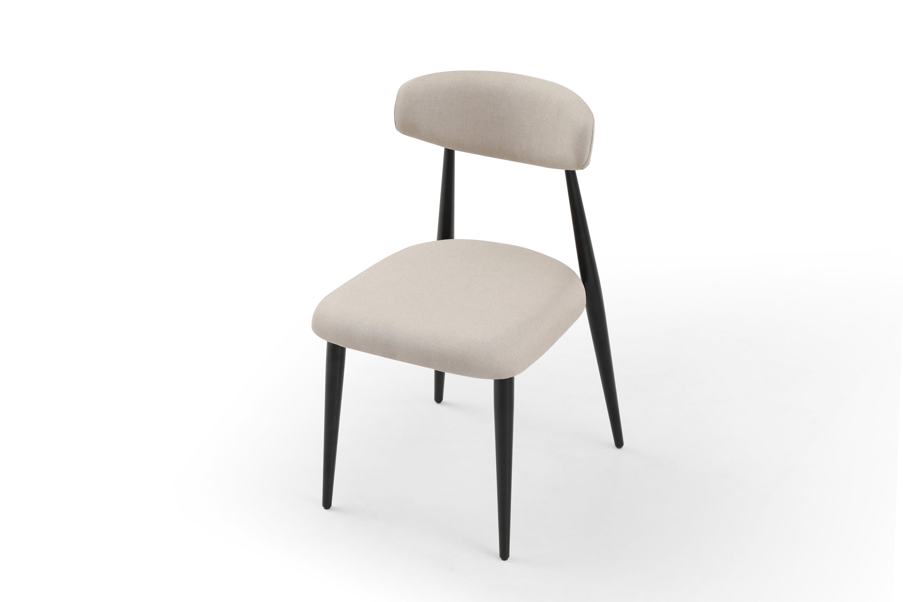 Modern Dining Chairs  Curved Backrest Round (Set of 2 Light Grey