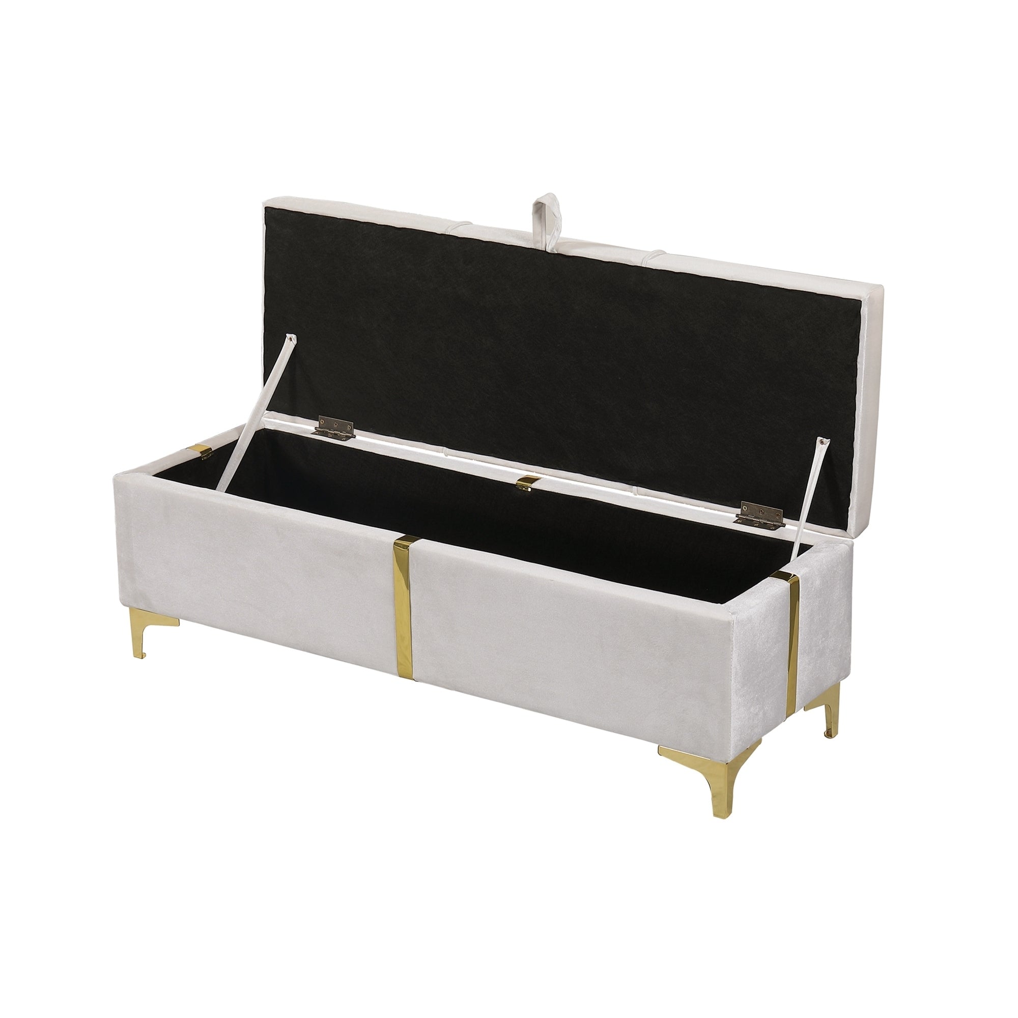 2-Pieces Bedroom Sets: Queen Size Upholstered Platform Bed + Storage Ottoman - Beige