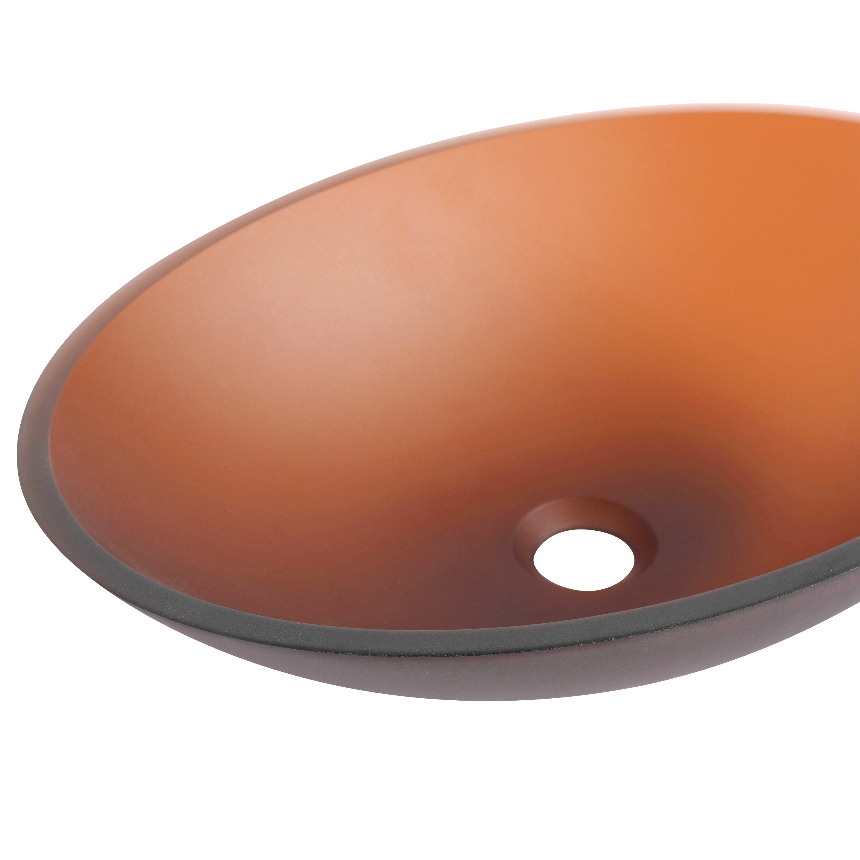 Tempered Glass Matte Bathroom Vessel Sink, Oval Bathroom Basin Matt Tea