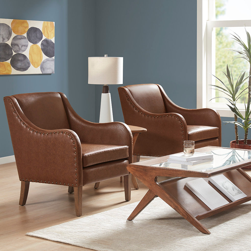 Elegant Faux Leather Accent Chair