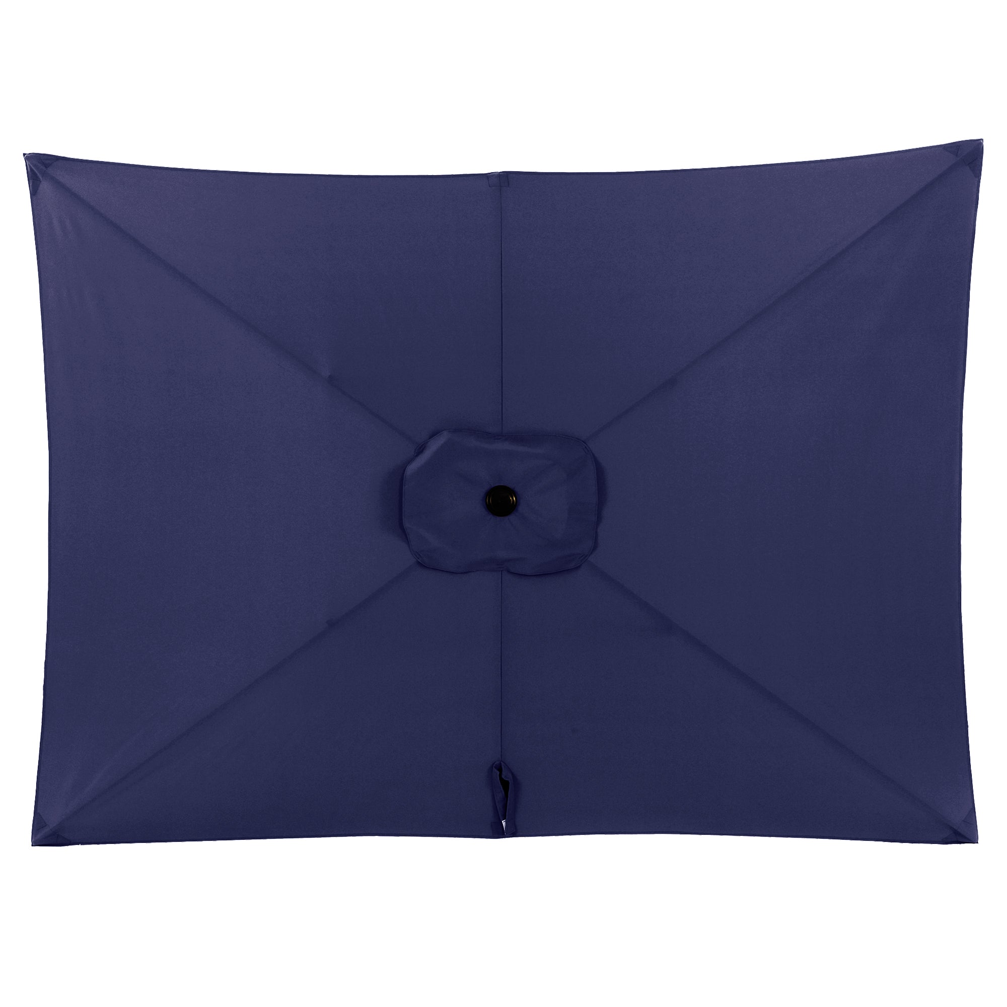 Rectangular Patio Umbrella 6.5 ft. x 10 ft. with Tilt, Crank and 6 Sturdy Ribs for Deck, Lawn, Pool Navy Blue