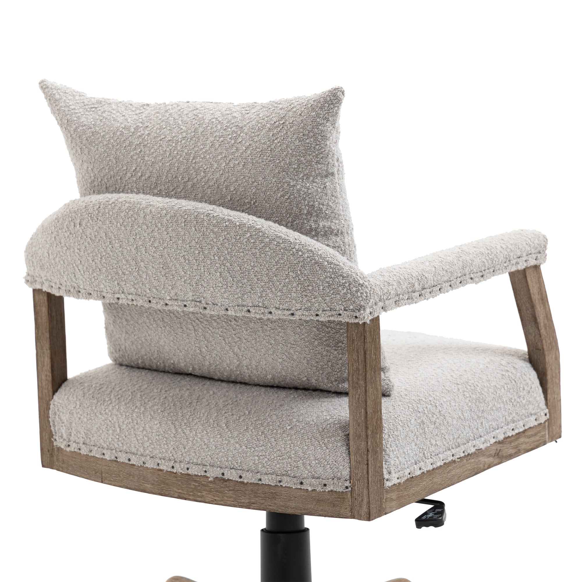 Office Chair Adjustable Swivel Chair Fabric Seat Home Study Chair - Light Gray