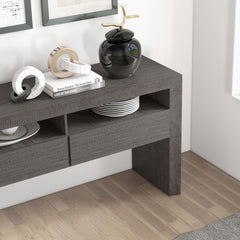 Modern Farmhouse Buffet Storage Cabinet with Drawers - Dark Grey