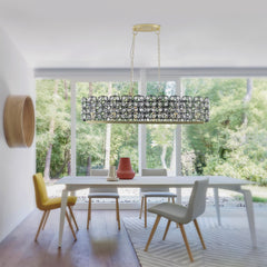 Modern Champagne Gold Oval Crystal Ceiling Chandelier