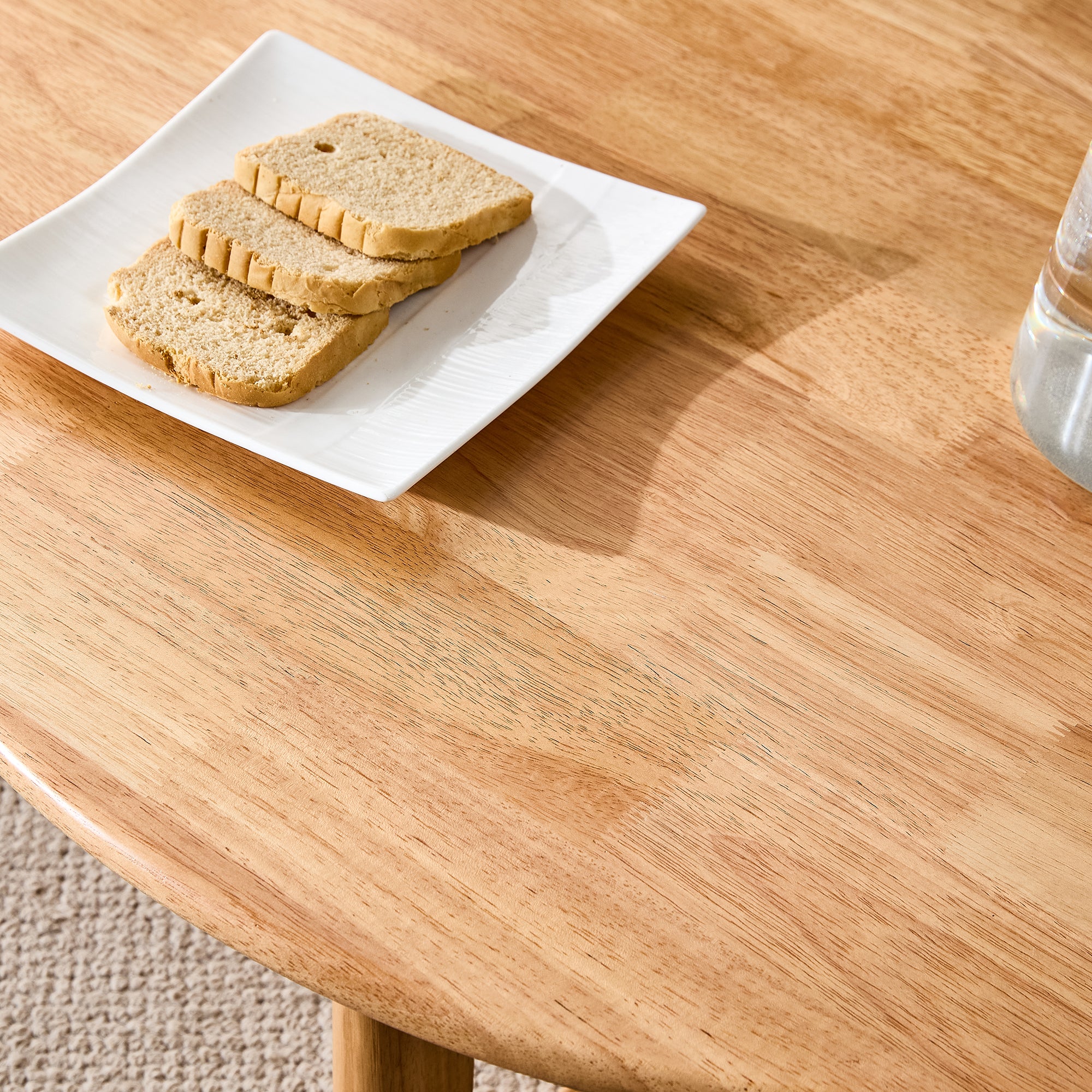 Naturally Elegant Wooden Coffee Table with Faux Rattan Accents