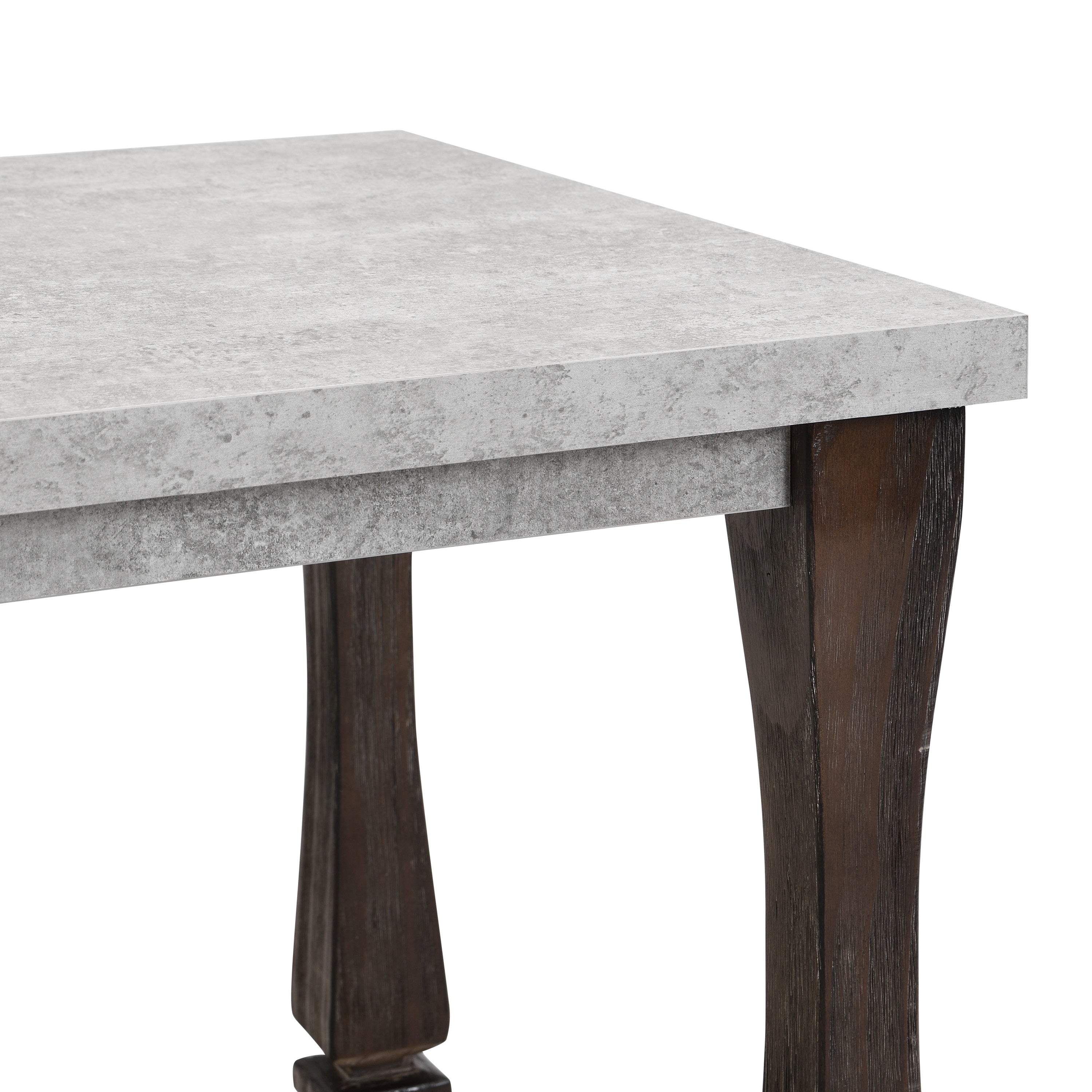 Mid-Century Rectangle End Table for Living Room, Wood Side Table with 2-Tier Storage Shelf - Grey Tabletop