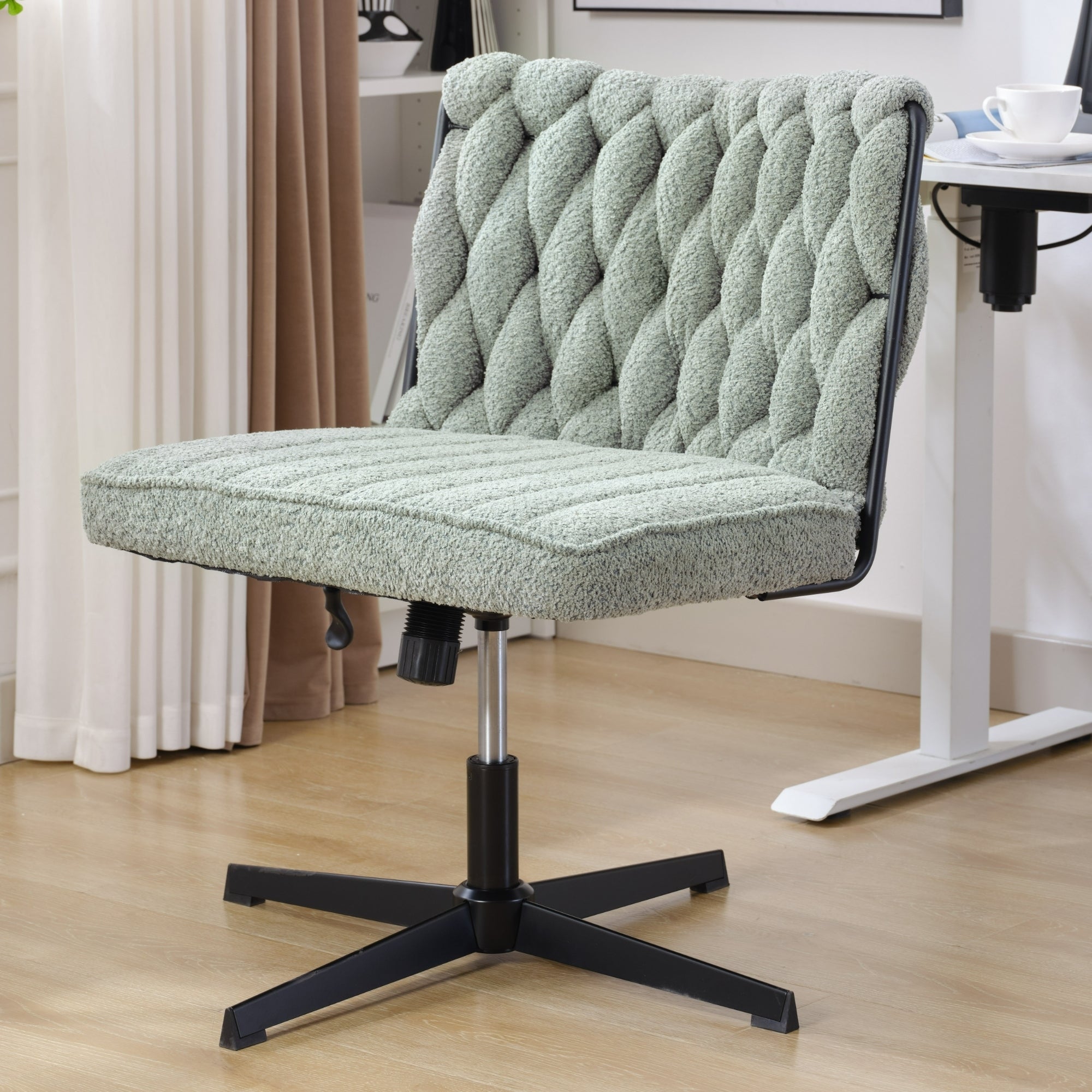 Armless Office Desk Chair No Wheels - Green