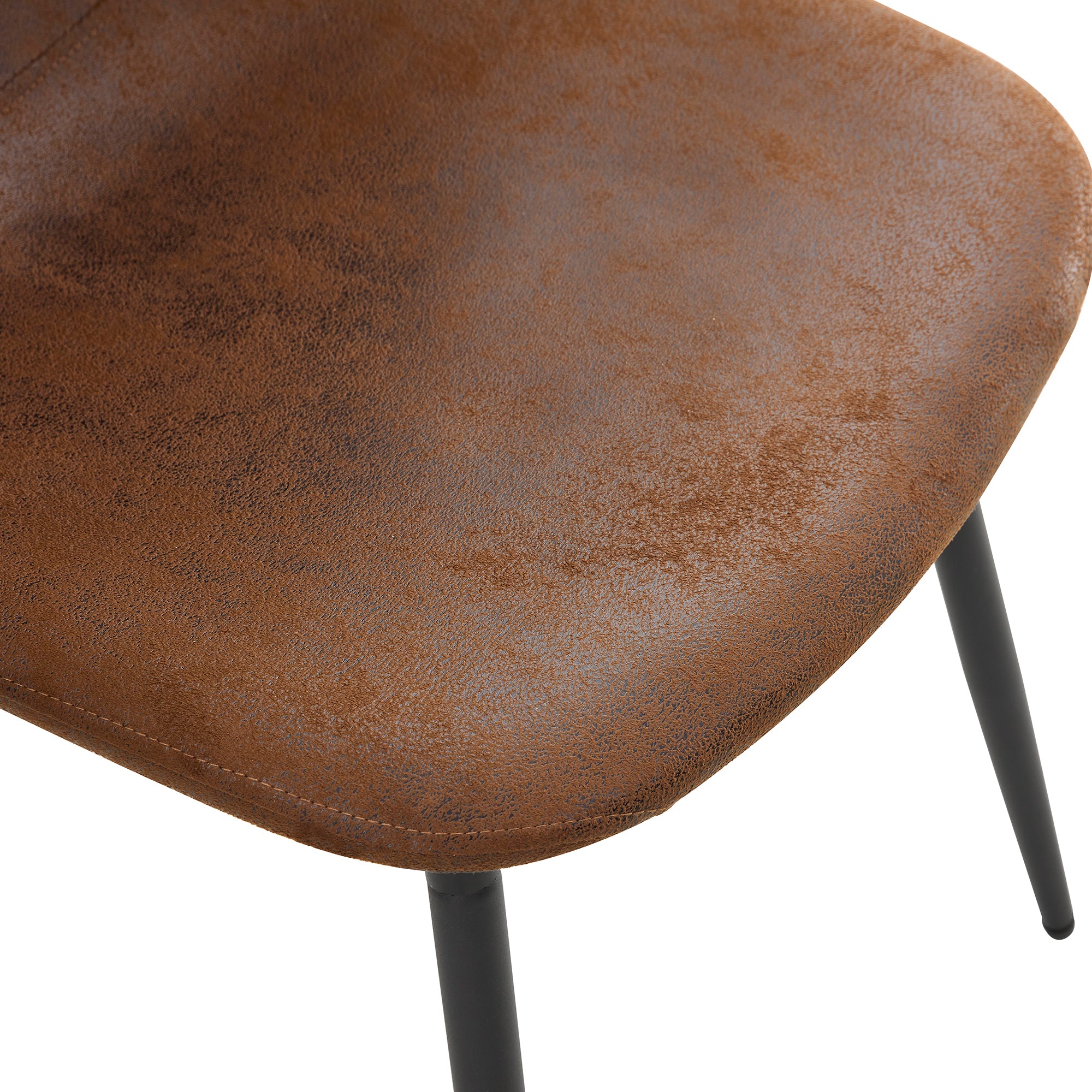 Set of 1 Dining Table and 4 Chairs - MDF rectangular - Brown
