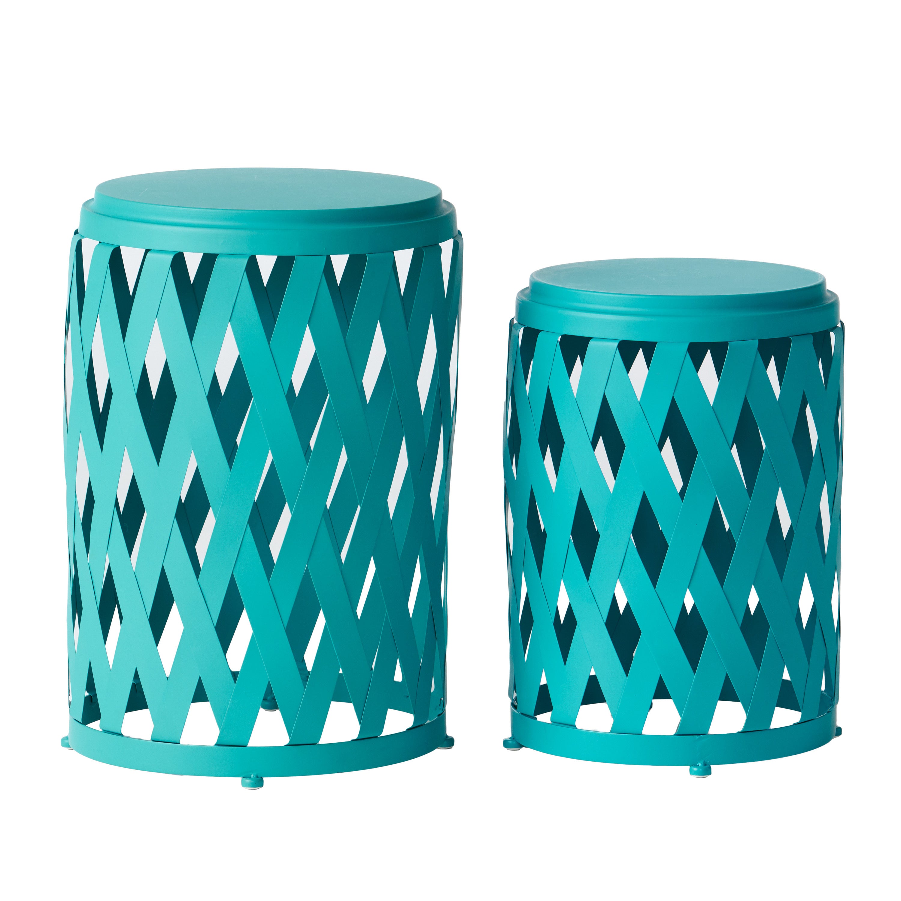 Set of 2 Accent Outdoor Table - Teal