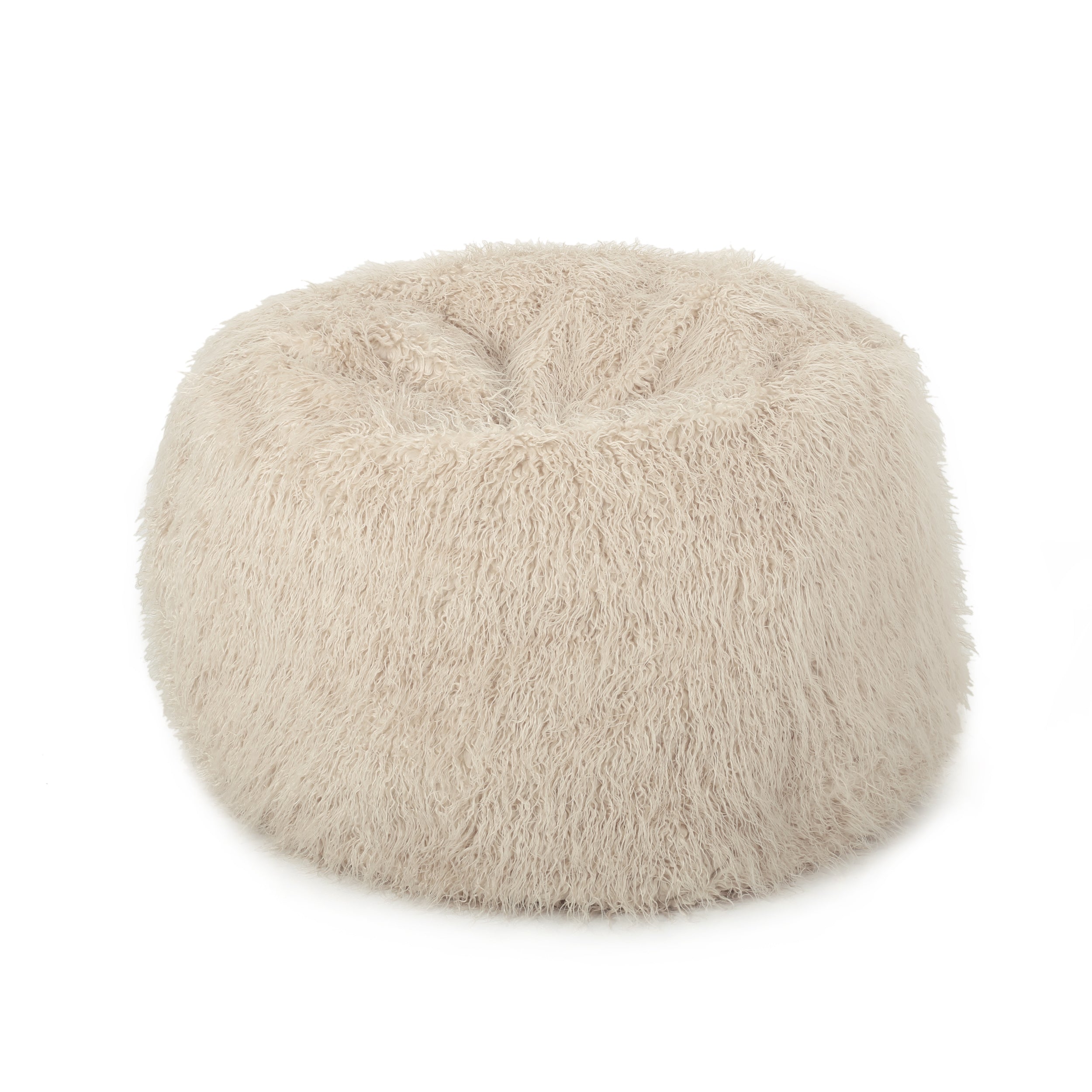 Modern Glam Faux Fur 5 Foot Bean Bag - Taupe