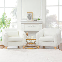 Flannelette Sofa Arm Chair with 4 metal feet - Beige