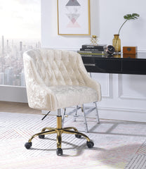 Levian  Vintage Cream Velvet & Gold Finish Office Chair