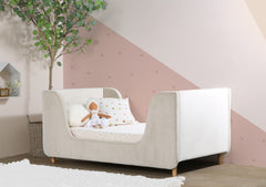 Cozy Upholstered Toddler Bed - Cream