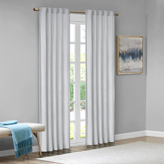 Room Darkening Poly Velvet Rod Pocket/Back Tab Curtain Panel Pair - Light Grey