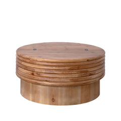 Round Wooden Coffee Table with Hidden Storage – 30.3' Modern Rustic Centerpiece for Living Room,  Natural Finish, Lift-Top Lid,