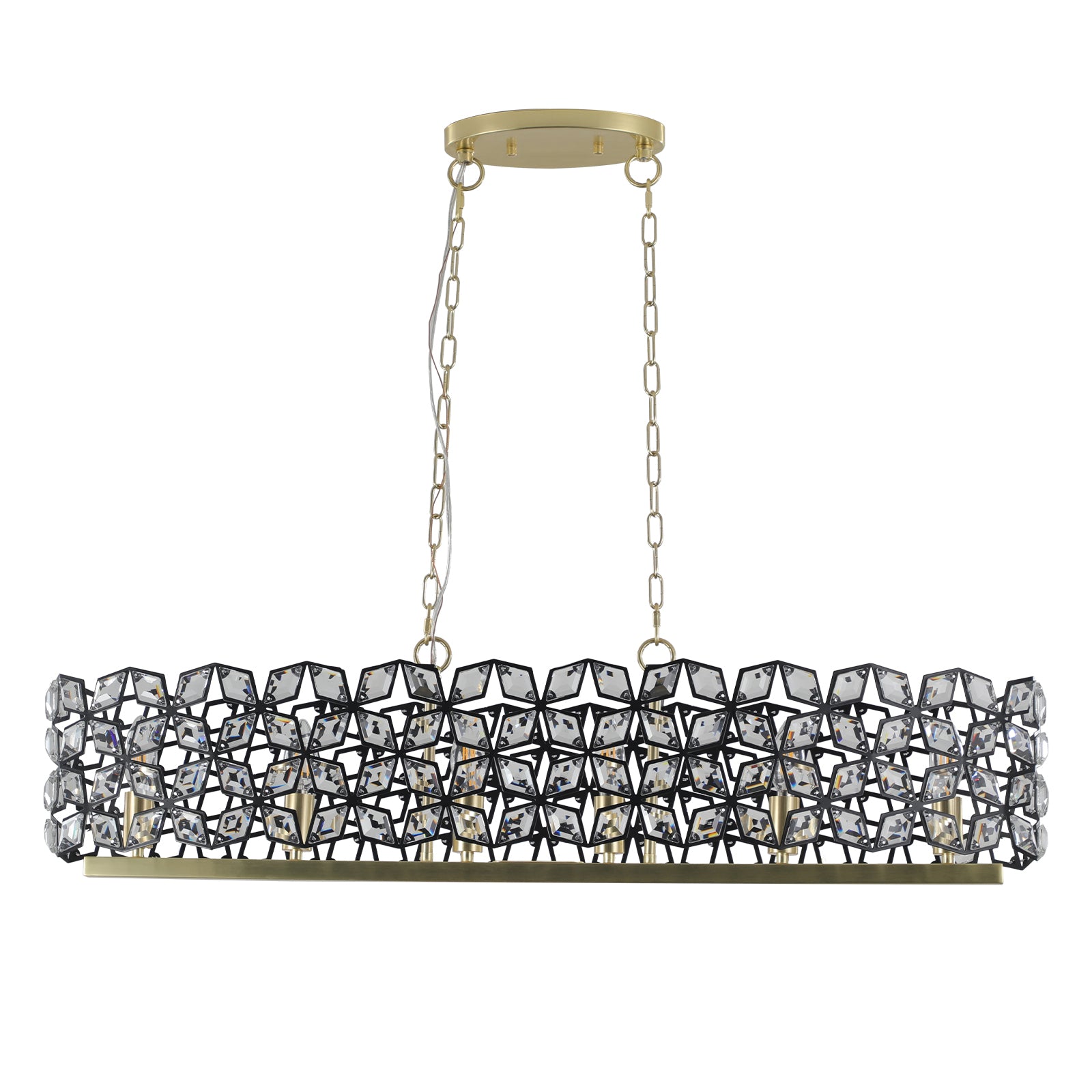 Modern Champagne Gold Oval Crystal Ceiling Chandelier