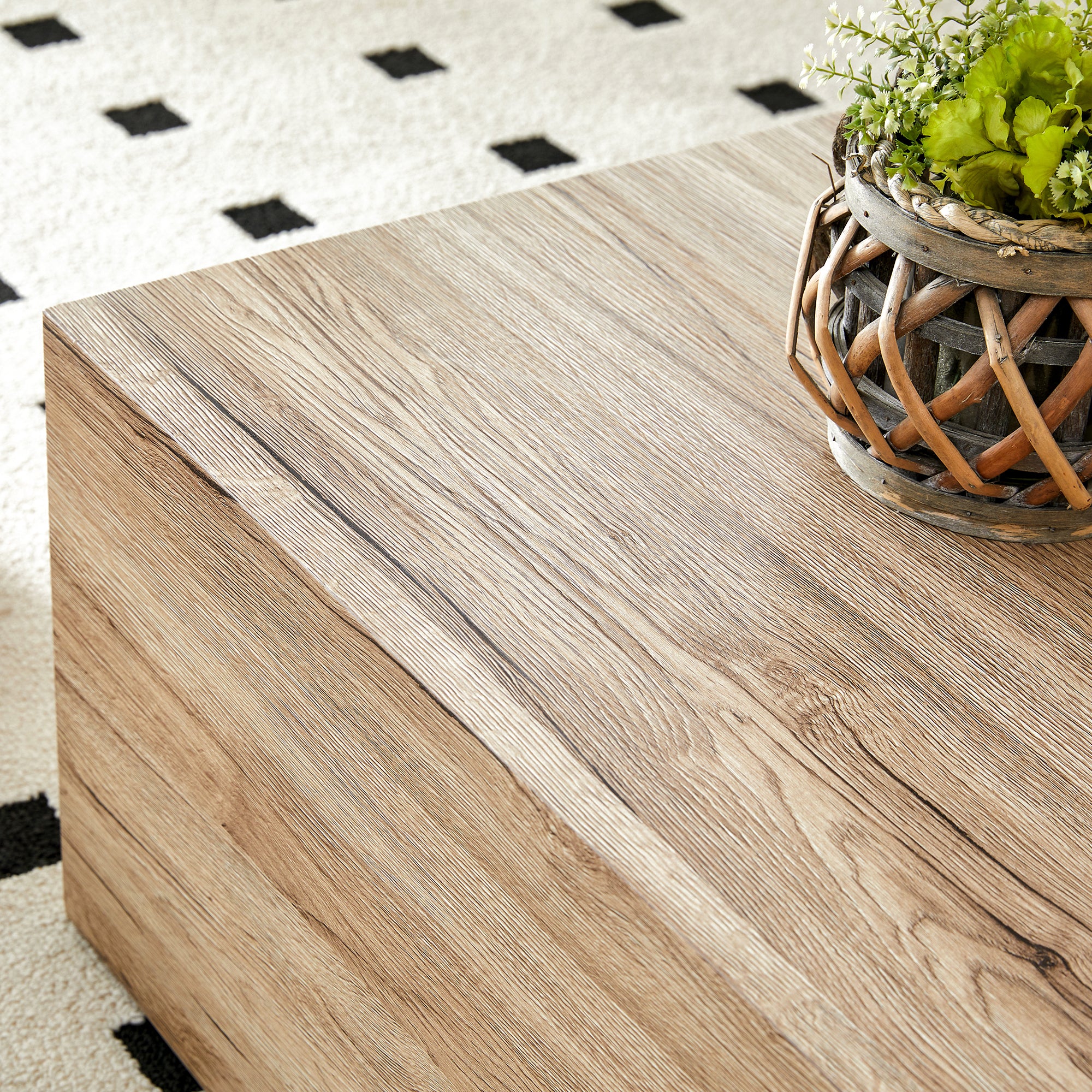 Design Coffee Table with Wood Texture Pattern