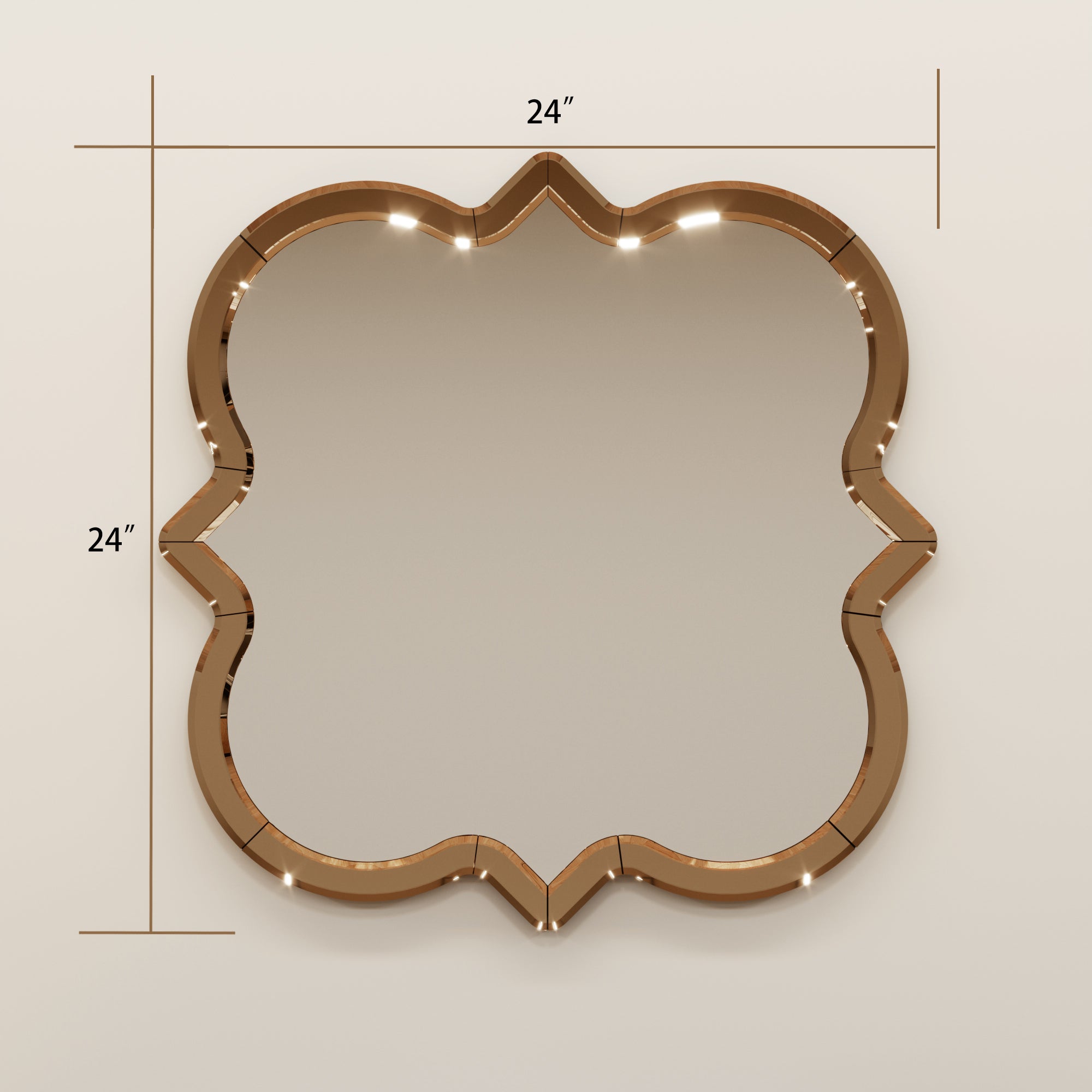 Wall-Mounted Silver Decorative Round Wall Mirror 24x24 inch