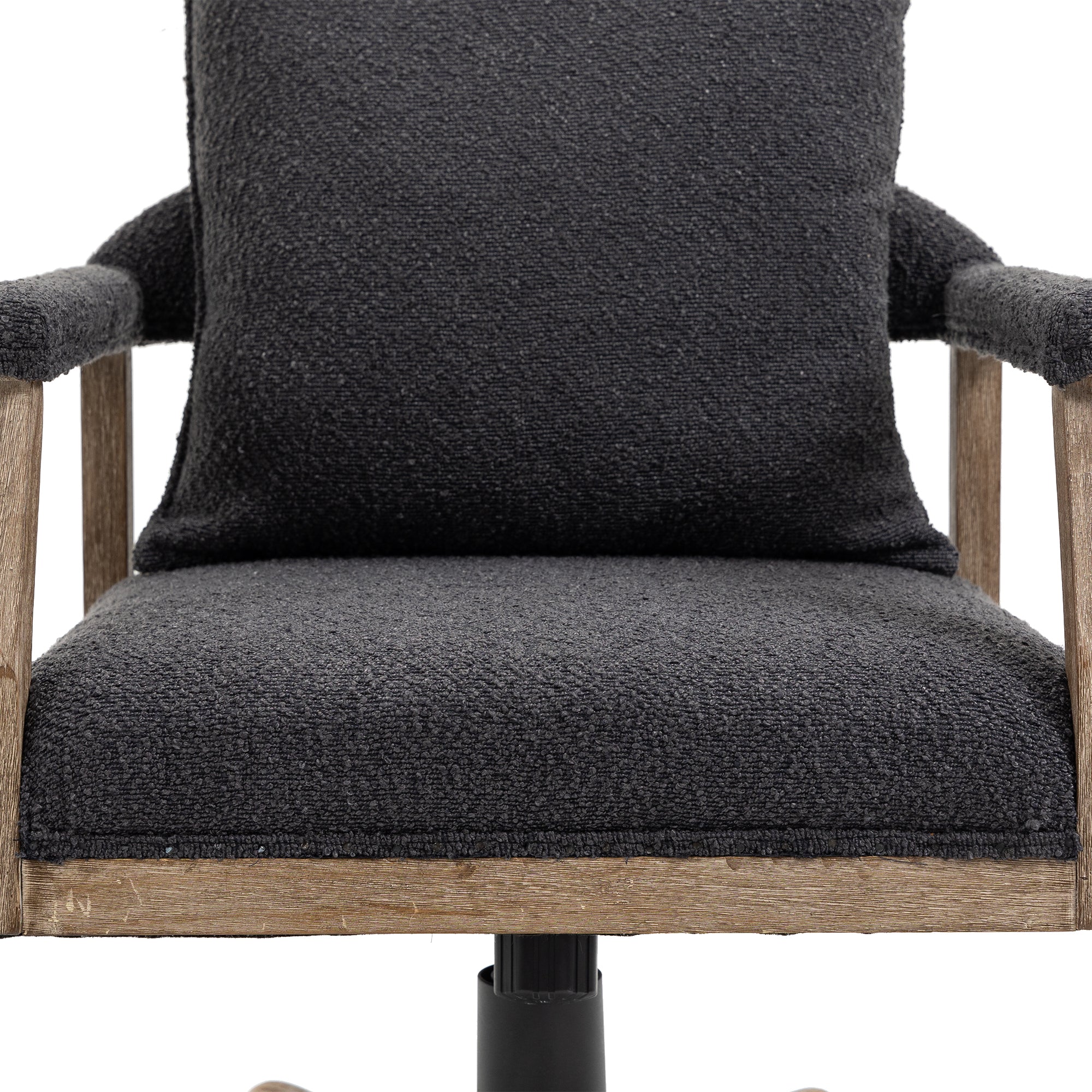 Chair Office Chair Adjustable Swivel Chair Fabric Seat Home Study Chair - Black