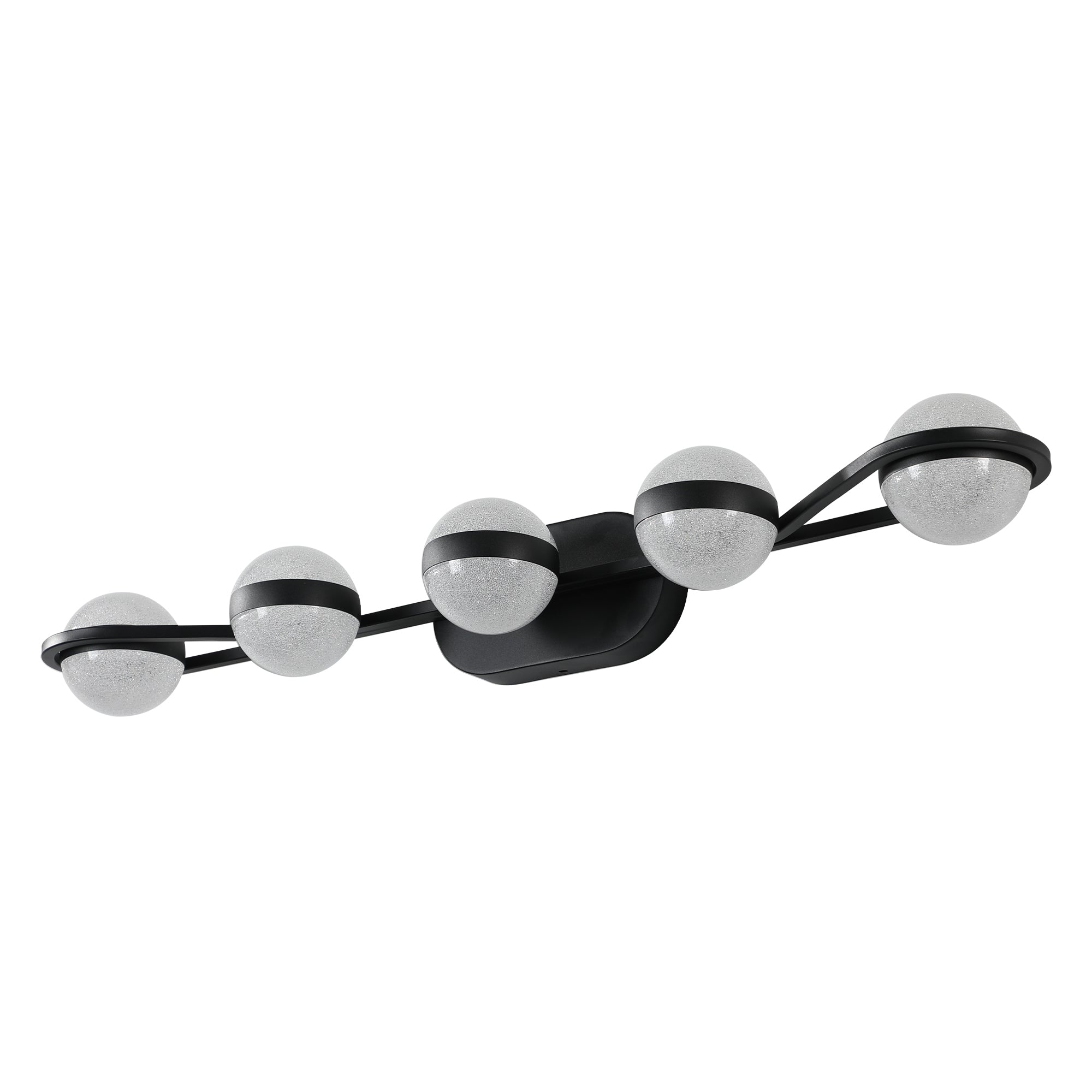 Vanity Lights With 5 LED Bulbs For Bathroom Lighting - Black