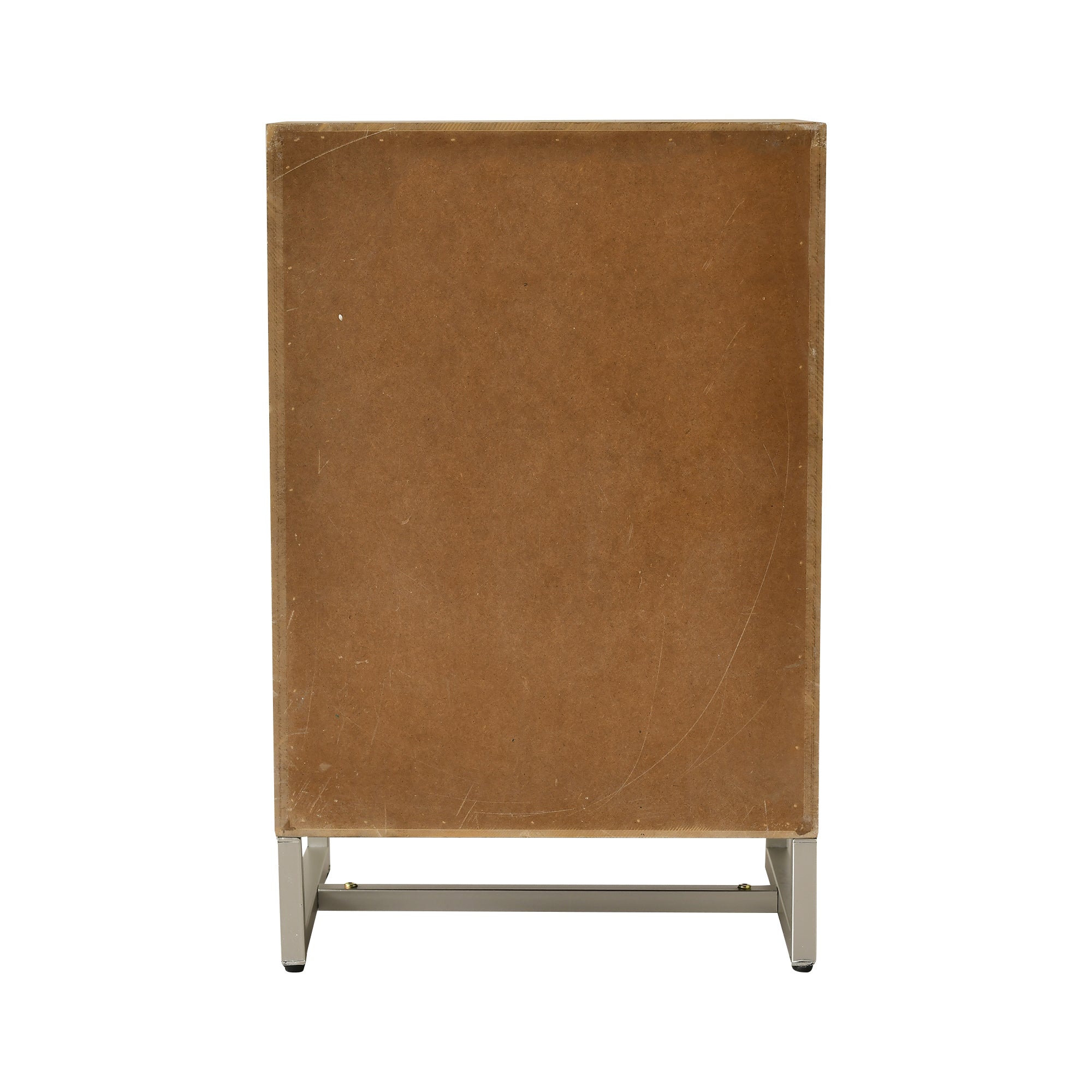Handwoven End Table with Drawer, Cabinet, and Artisanal Wood Finish - No Assembly Required