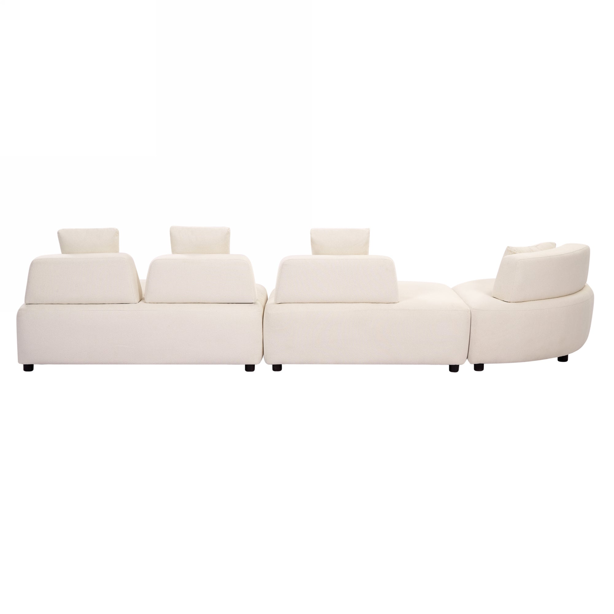 Contemporary 3-piece Sectional Sofa Free Convertible sofa with Four Removable Pillows - Beige