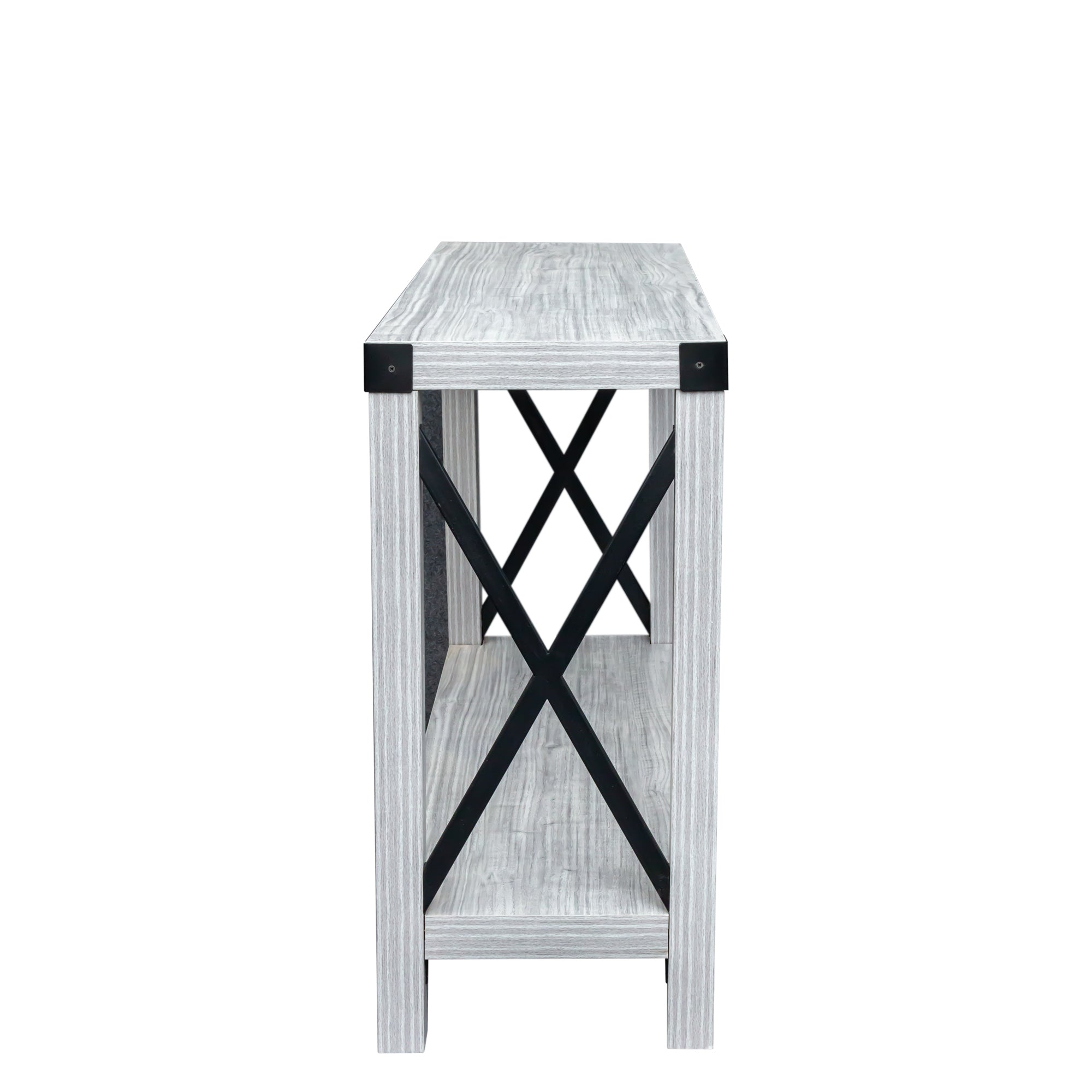 43.3" Console Table - Plaid Grey Oak