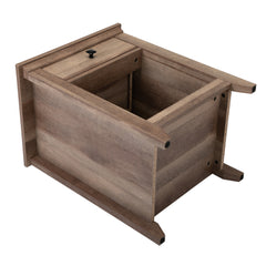 Farmhouse Nightstand, Bedside Table with Drawer and Shelf - Light Brown