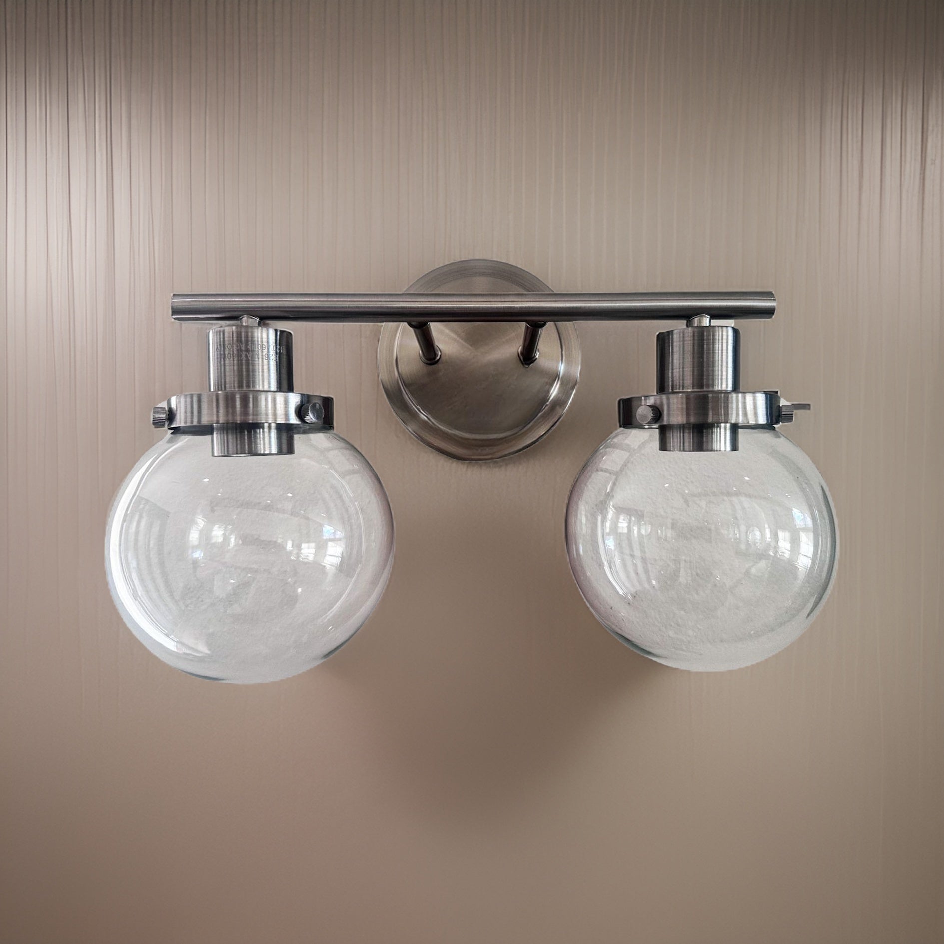 Bathroom Vanity Light Fixtures, 2-Light Black Wall Sconce Lighting Wall Lamp with Clear Glass Shade, Vintage Wall Mounted Lights Bathroom Lights