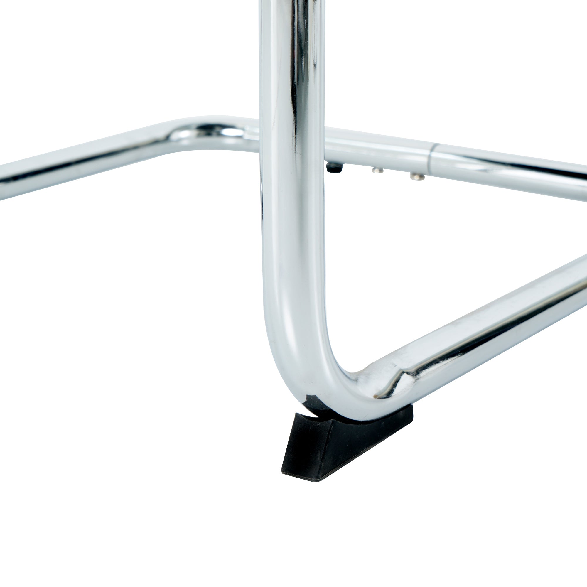 Luxury Dining Chairs with Silver Metal Legs (Set of 4) - White