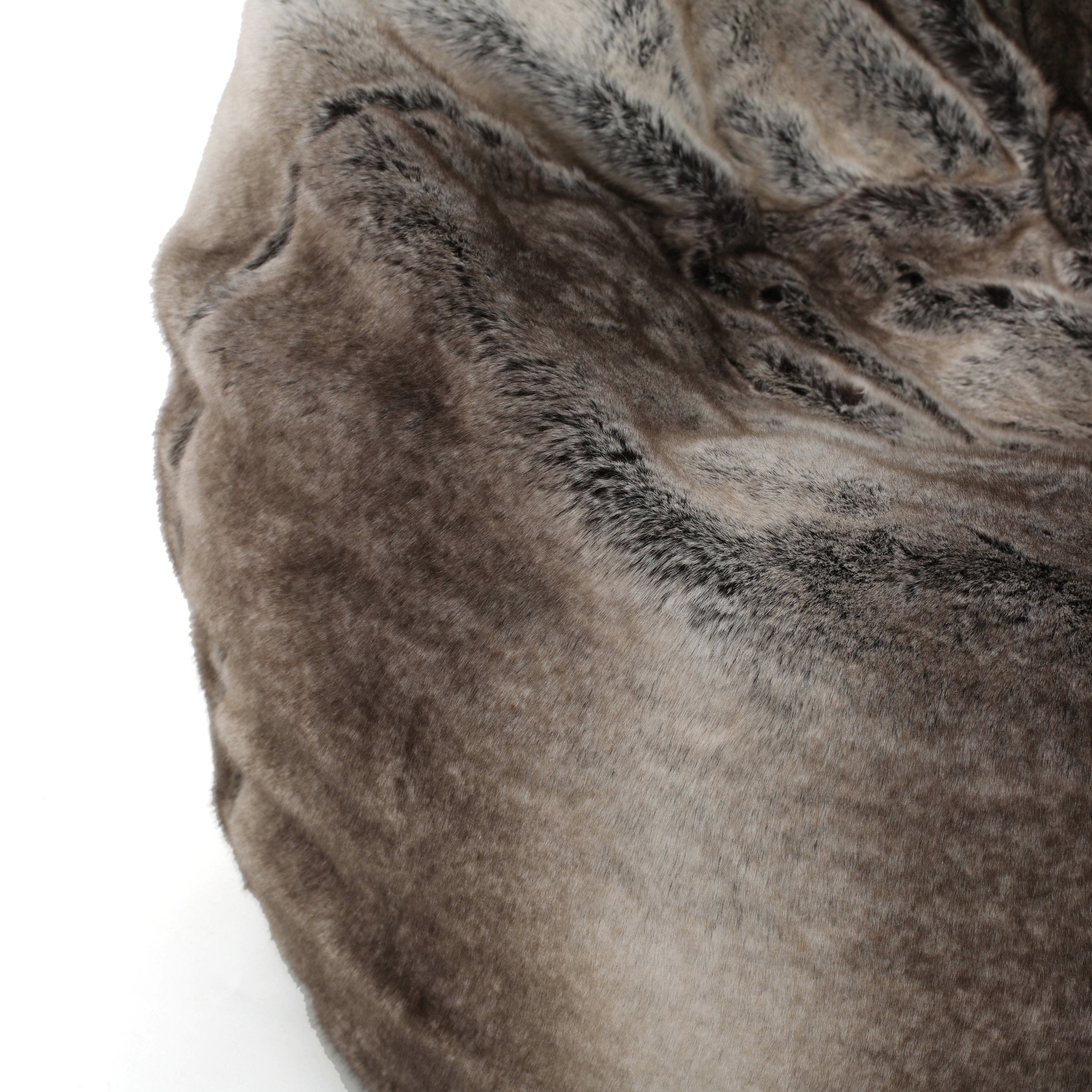 Modern Glam Faux Fur 3 Foot Bean Bag - Grey Taupe