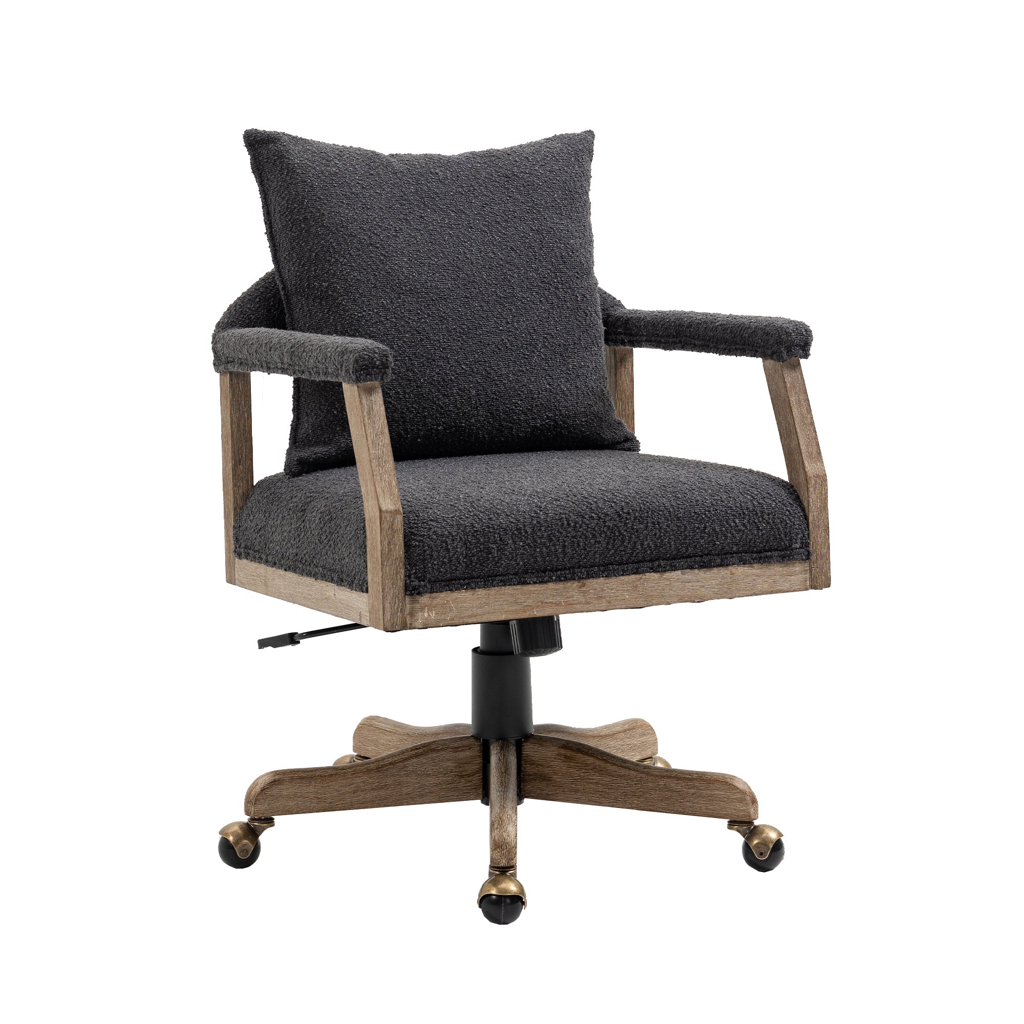 Chair Office Chair Adjustable Swivel Chair Fabric Seat Home Study Chair - Black
