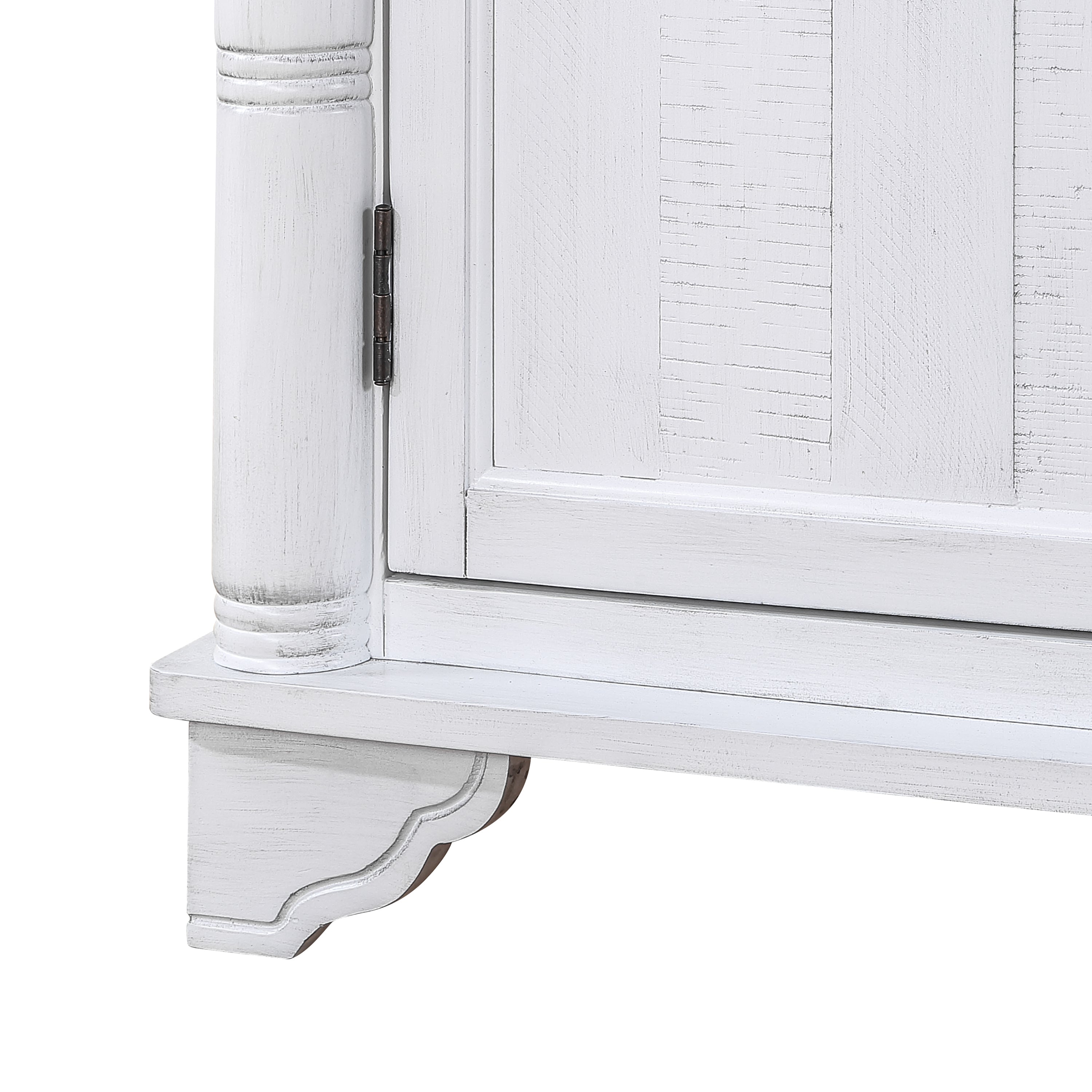 40"  Console Table with Storage Shelf, Retro Entryway Table with Adjustable Storage Shelf - Antique White