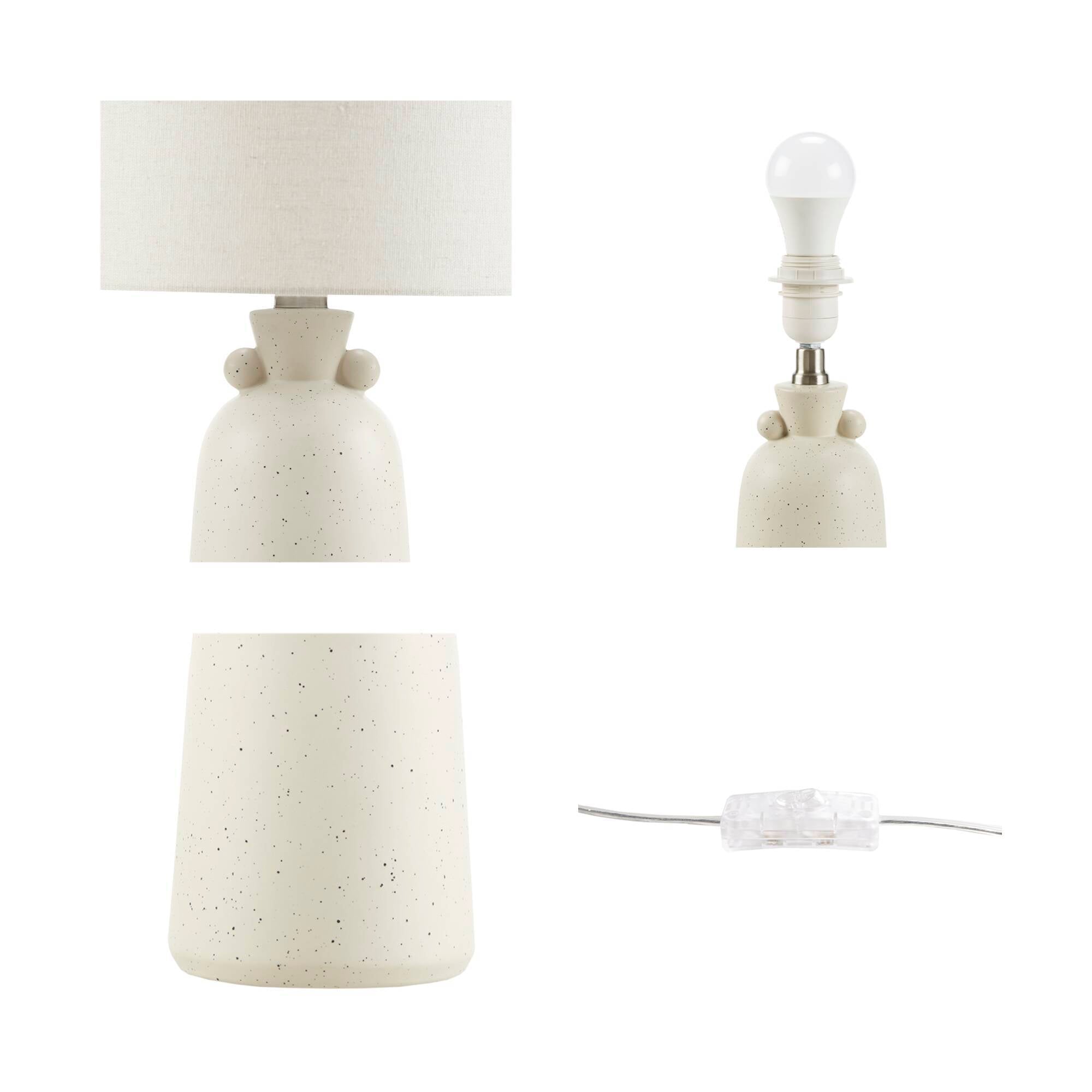 16" Ceramic Table Lamp - Cream
