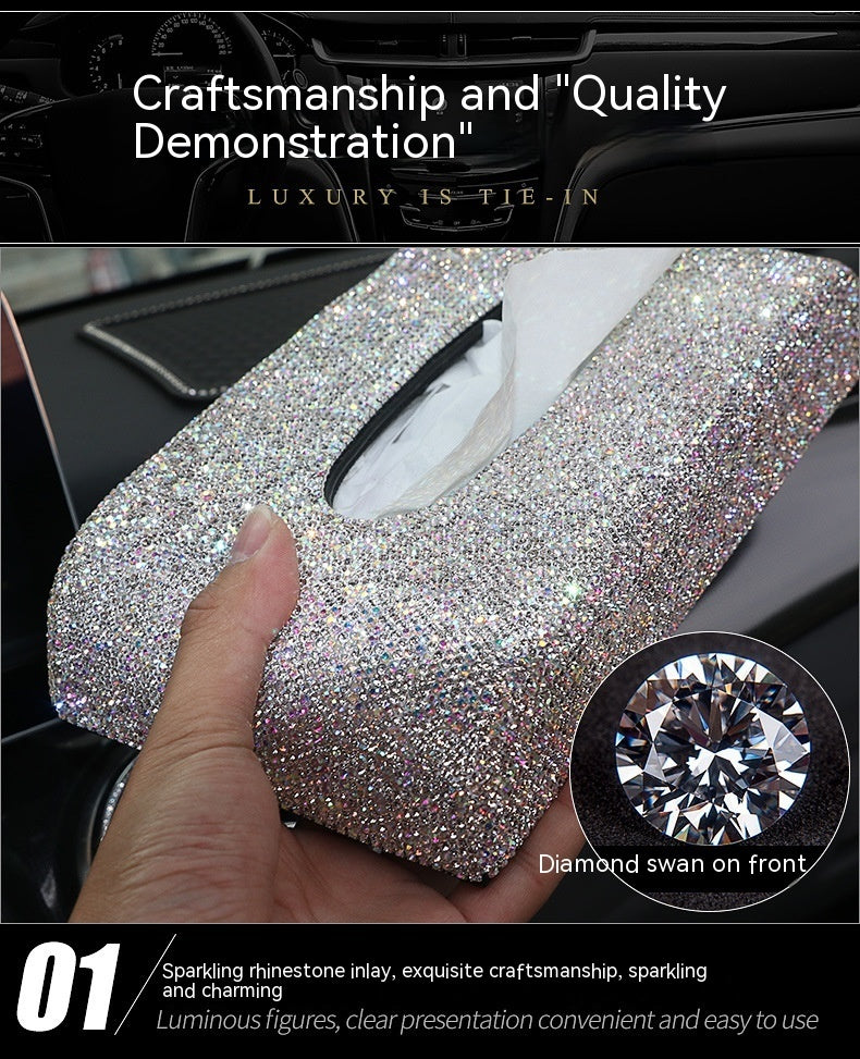 Tissue Box For Car Diamond Car Napkin Paper Box