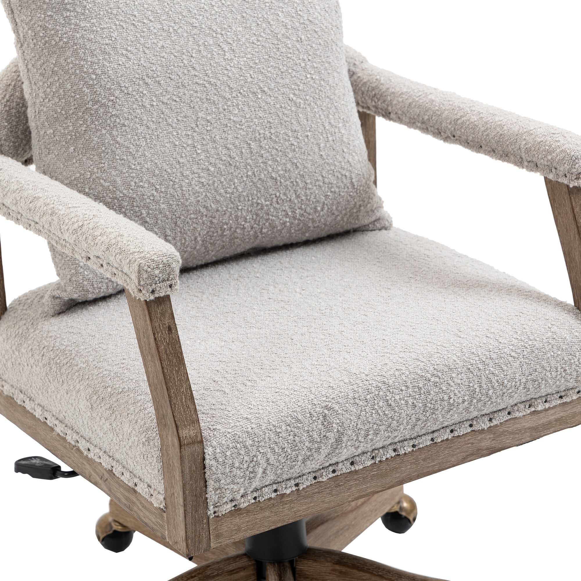 Office Chair Adjustable Swivel Chair Fabric Seat Home Study Chair - Light Gray