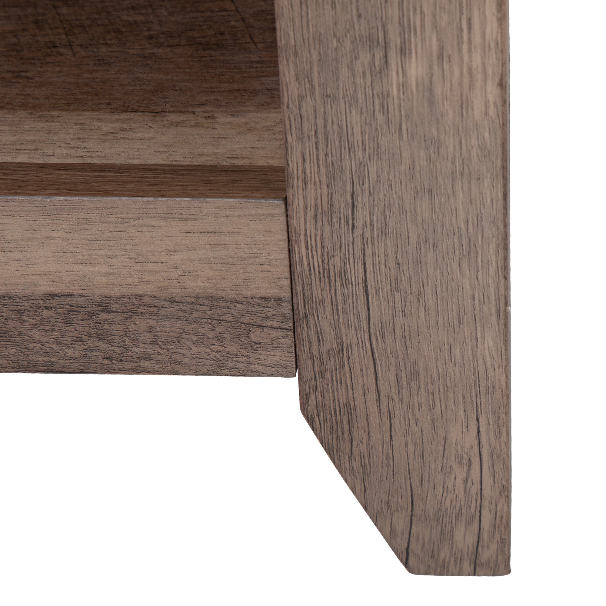 Farmhouse Nightstand, Bedside Table with Drawer and Shelf - Light Brown