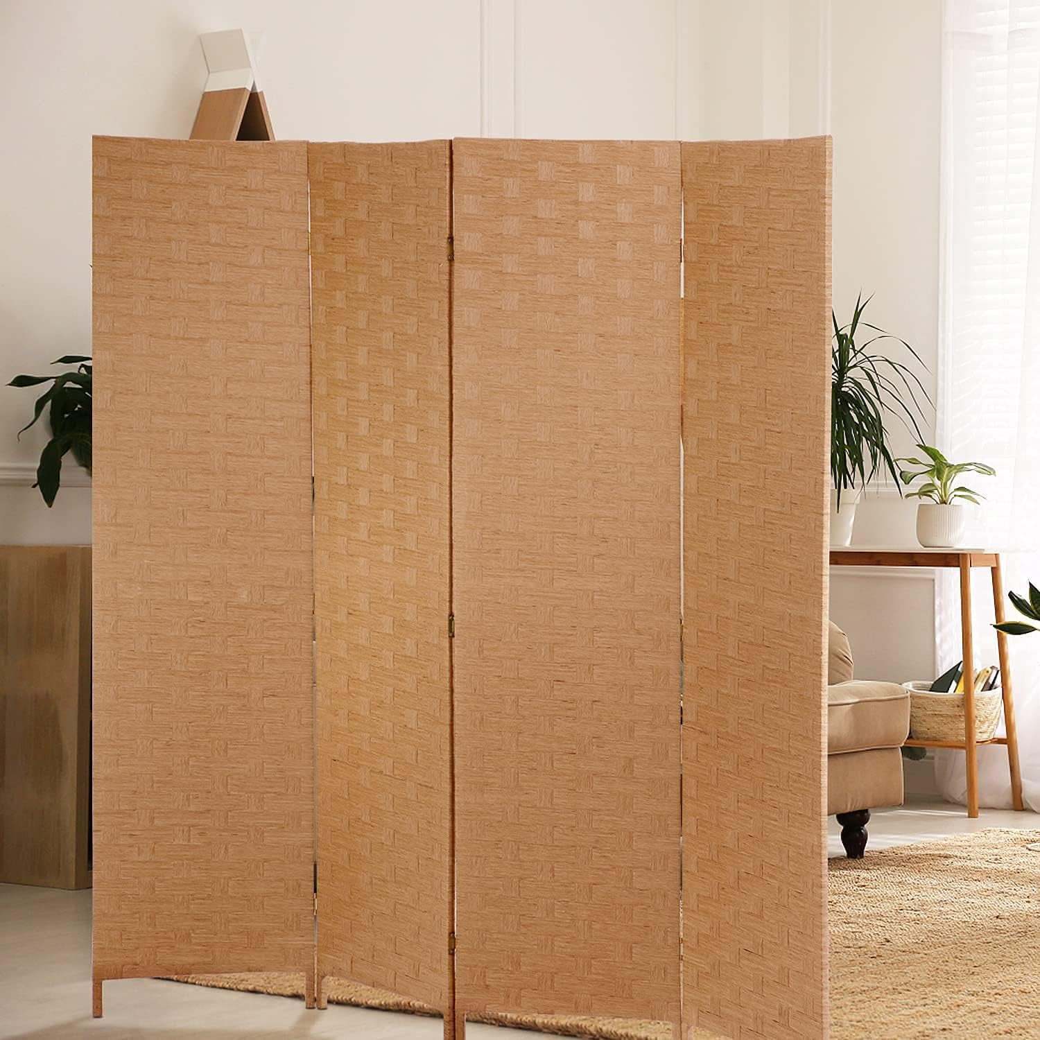 Room Divider Wood Screen 4 Panels 6ft