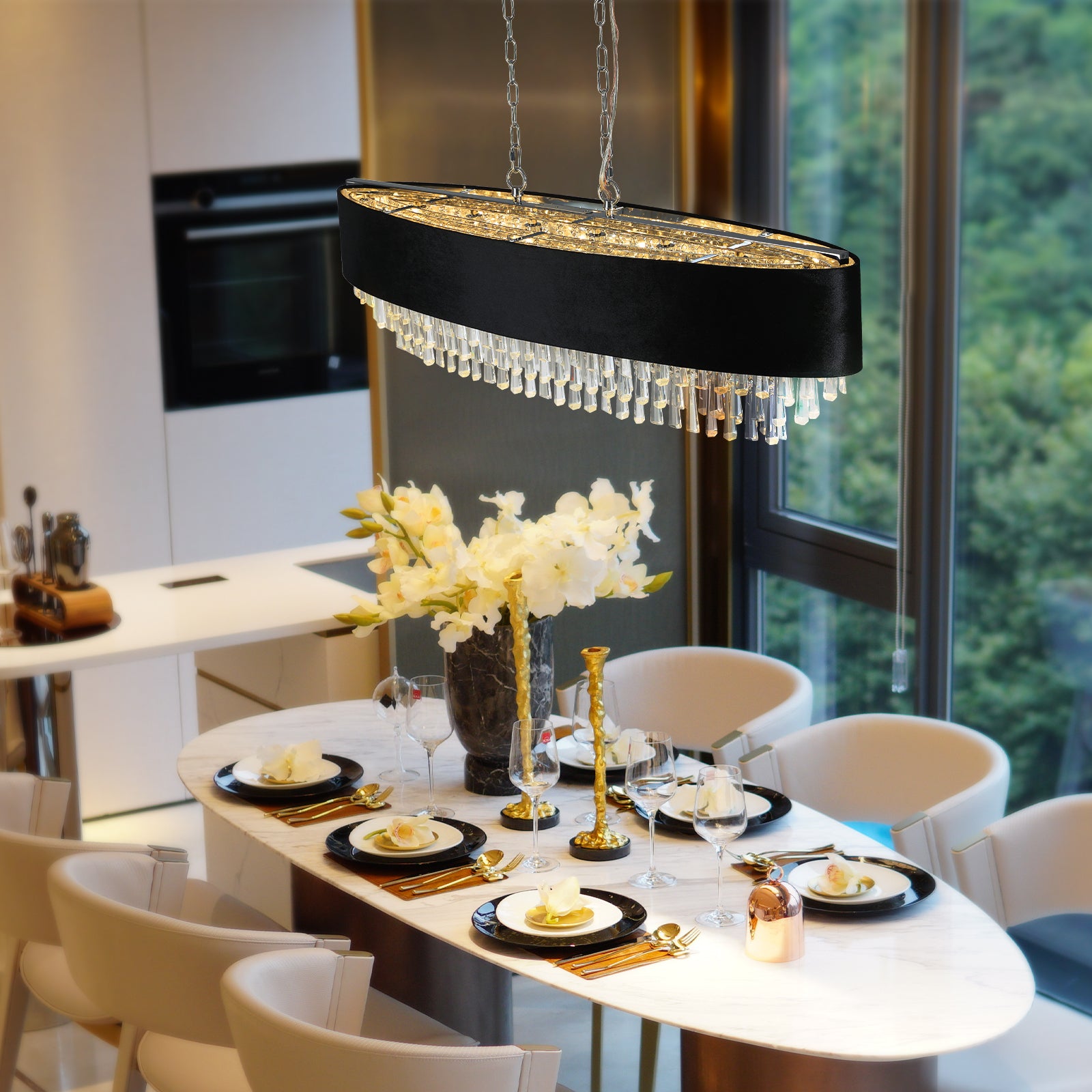 Modern Transparent Crystal Chandelier
