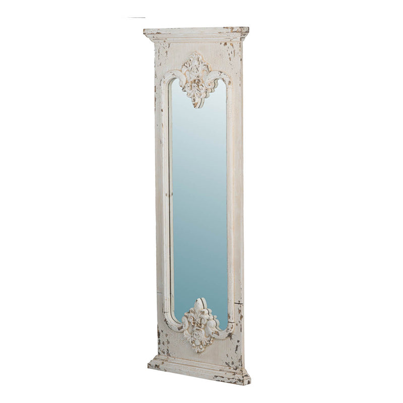 French Country Style Full Length Mirror with Solid Wood Frame 21.5"x59"