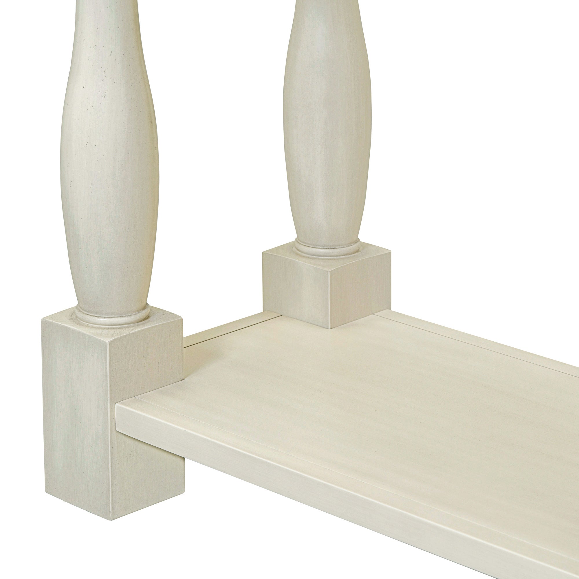 63" Long Console Table with Drawers and Shelf for Entryway, Hallway, Living Room - Antique White