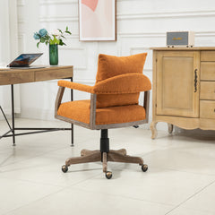 Chair Office Chair Adjustable Swivel Chair Fabric Seat Home Study Chair - Orange