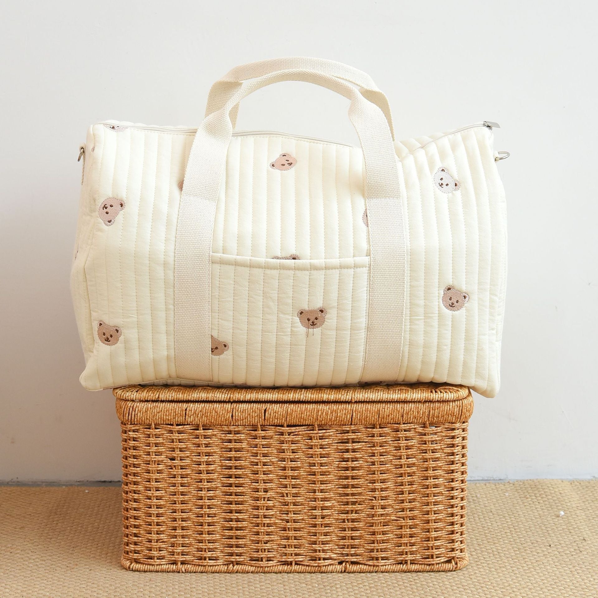 Short-distance Travel Large Capacity Lightweight Storage Boston Embroidered Mummy Shoulder Messenger Bag