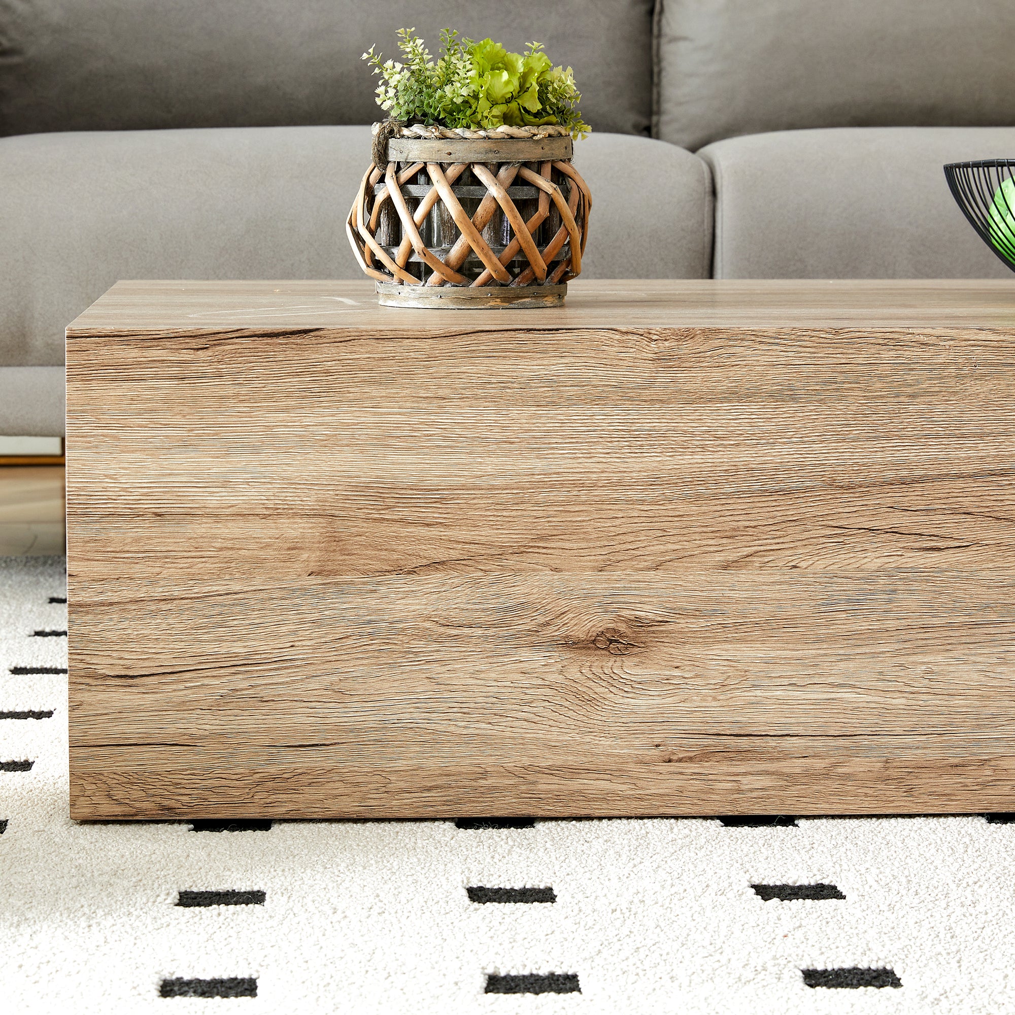 Design Coffee Table with Wood Texture Pattern