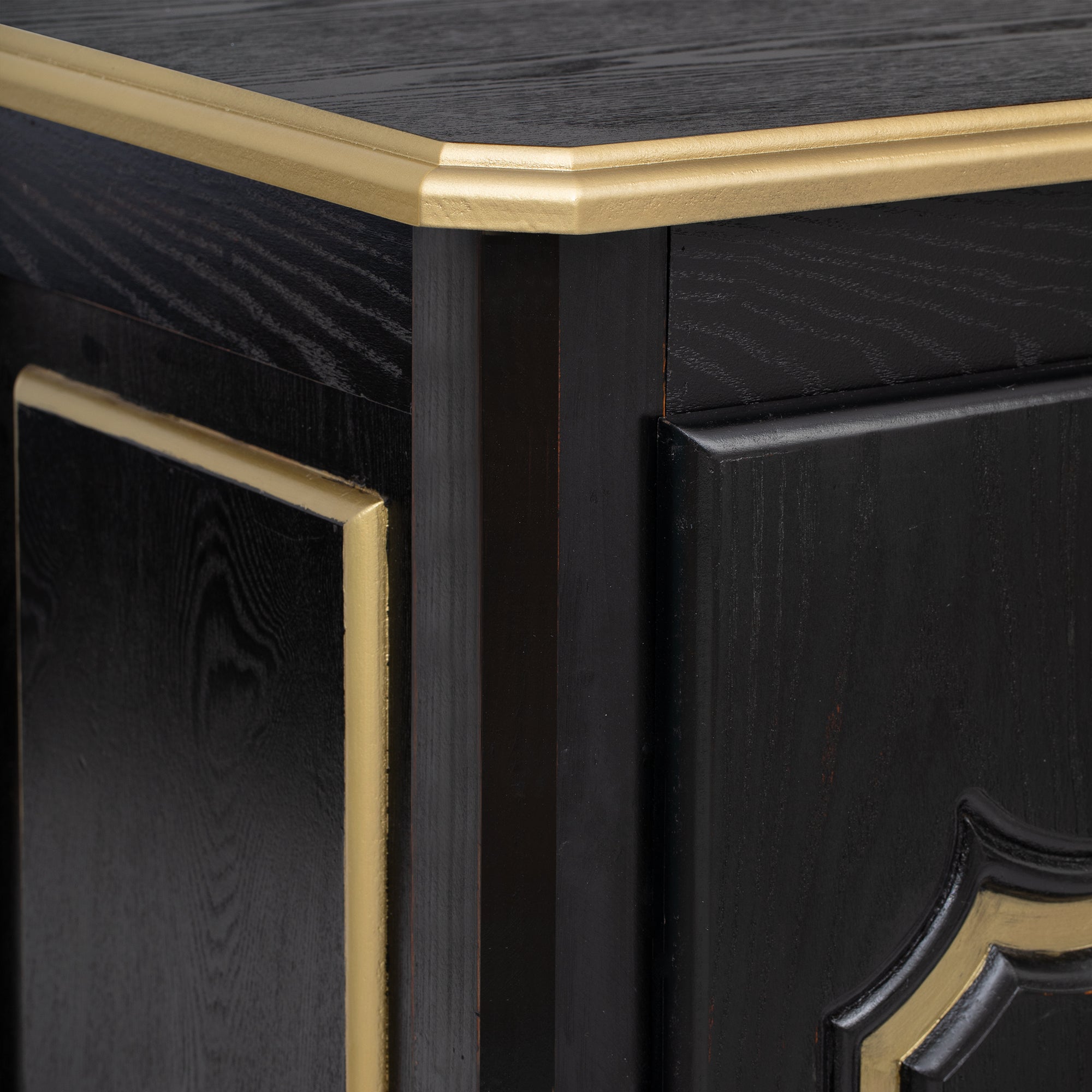 Accent Storage Cabinet with 2 Doors, Pure Hand Drawn, Solid Wood Legs