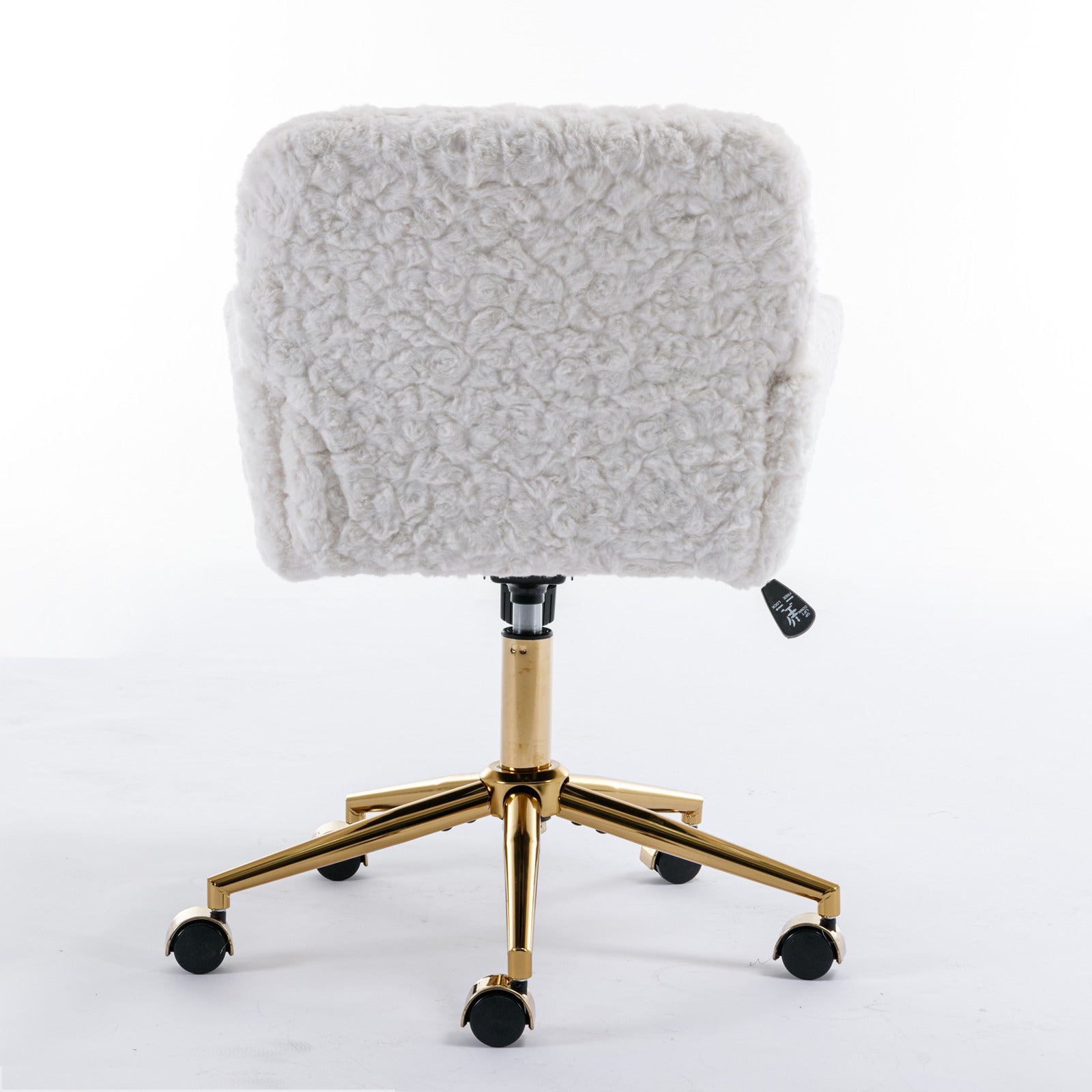 Cozy Plush Home Office Chair with Golden Metal Base  Adjustable Desk Chair Swivel Office Chair,Vanity Chair - Cream