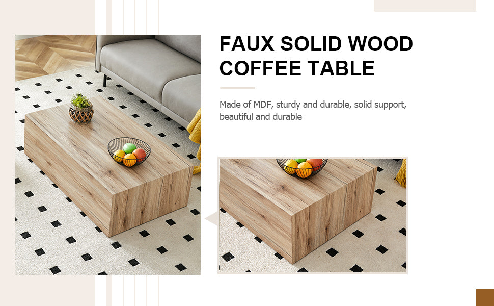Design Coffee Table with Wood Texture Pattern