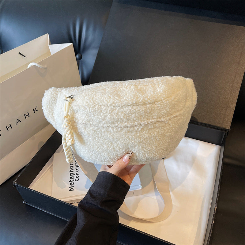 Cozy Sherpa Plush Crossbody Bag Large Capacity